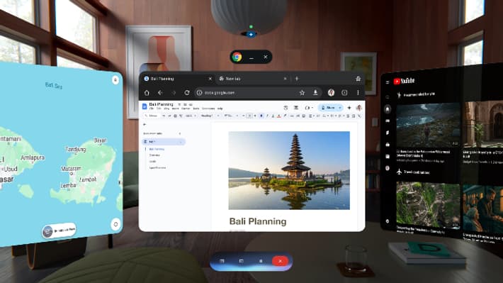 Sur le futur casque de réalité mixte de Samsung et Google, Gemini pourra aider l'utilisateur à planifier ses vacances.