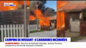 Wissant: le camping municipal ravagé par le feu, 5 caravanes incendiées