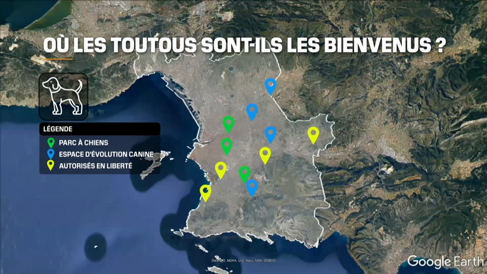 Les différents espaces verts où il est possible de promener son chien à Marseille. Les différents espaces verts où il est possible de promener son chien à Marseille.