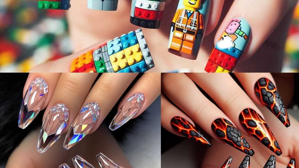 Des designs d'ongles générés par intelligence artificielle, le 27 février 2024.