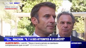 Emmanuel Macron sur l'interdiction du port de l'abaya à l'école: "On ne laissera rien passer. À la rentrée, on sait qu'il y aura des cas" 