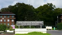 L'entrée de l'hôpital Robert Ballanger, le 22 octobre 2024 à Aulnay-sous-Bois, en Seine-Saint-Denis où Santiago, un nourrisson de 17 jours, a été enlevé par ses parents