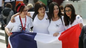 Les "Femmes des forces de l'ordre en colère" manifestent à Paris le 22 avril 2017