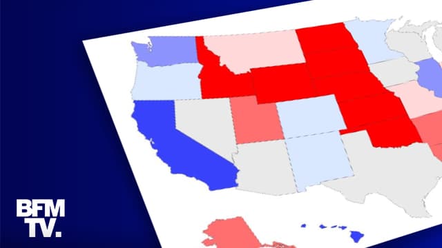 Carte des sondages de l'élection présidentielle américaine.