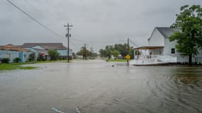 Une route inondée en Louisiane, le mercredi 11 septembre 2024, avant que l'ouragan Francine ne touche terre