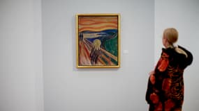 Le tableau "Le Cri" d' Edvard Munch au exposé au musée Munch à Oslo en 2008.