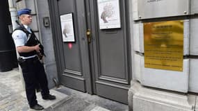 Entrée du musée juif de Bruxelles, en Belgique, le 9 septembre 2014.