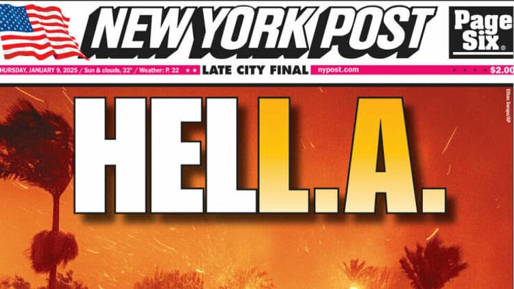 La une du New York Post le 9 janvier 2025.