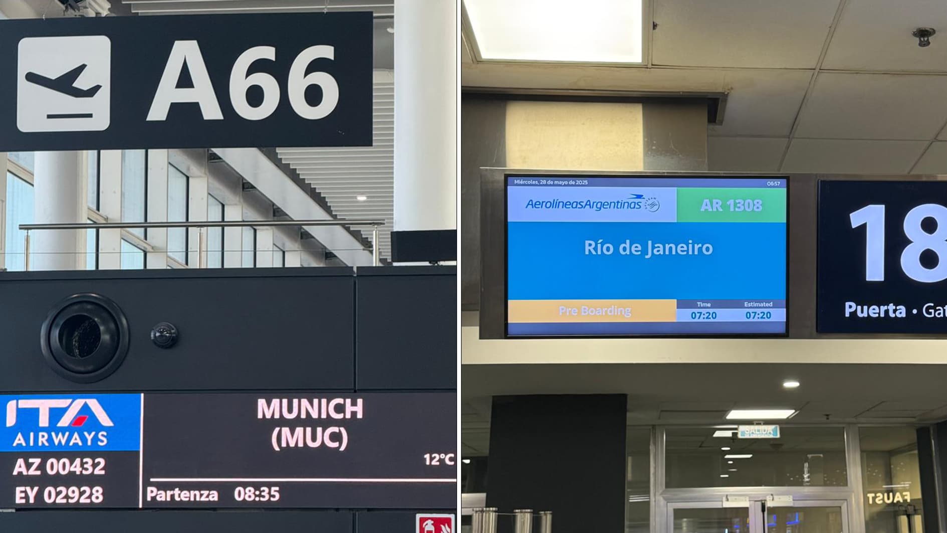 Quelques uns des escales de Jonathan entre Buenos Aires et Munich Quelques uns des escales de Jonathan entre Buenos Aires et Munich