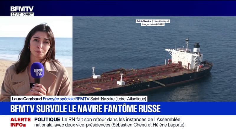 BFMTV survole le "navire fantÃ´me" russe Ã  proximitÃ© de Saint-Nazaire