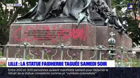 Lille: la statue Faidherbe taguée dans la nuit de samedi à dimanche