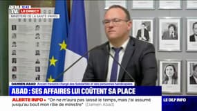 Damien Abad dénonce "des calomnies ignobles" lors de son départ du ministère des Solidarités