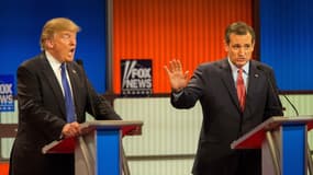 Donald Trump et Ted Cruz, lors d'un débat télévisé, le 4 mars. 