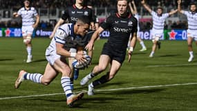 Adrien Seguret marqueur d'essai pour Castres face aux Saracens, 19 janvier 2025