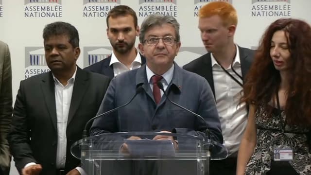 Jean-Luc Mélenchon lors de sa conférence de presse.
