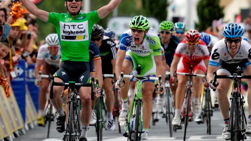 Cavendish bras levés, une image déjà vue quatre fois sur ce Tour 2011.