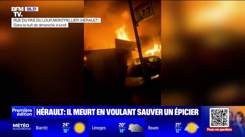 Montpellier: un homme de 29 ans meurt en tentant de sauver un épicier d'un incendie