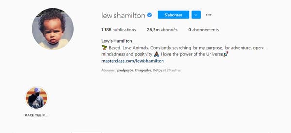 Cuenta de Instagram de Lewis Hamilton Cuenta de Instagram de Lewis Hamilton