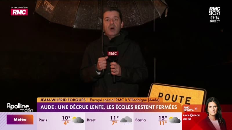 Aude : une décrue lente, les écoles restent fermées