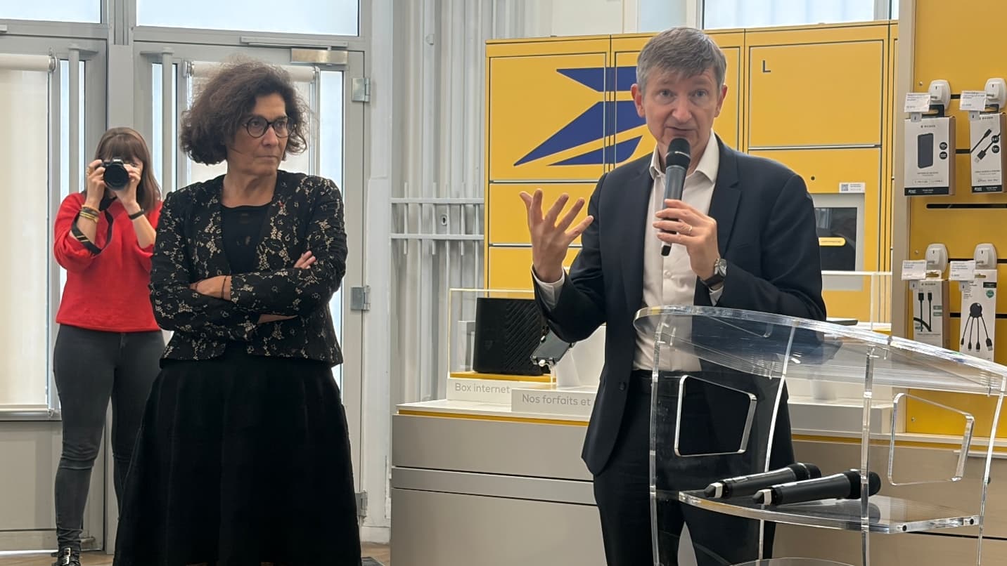 Nathalie Collin, directrice générale adjointe du groupe La Poste, et Benoît Torloting, directeur général de Bouygues Telecom