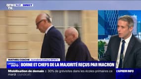 Elisabeth Borne et les chefs de la majorité sont reçus par Emmanuel Macron pour trouver un apaisement 