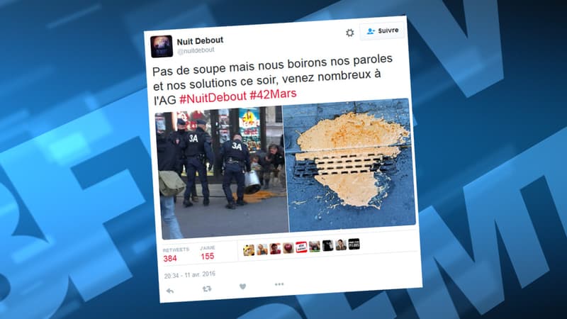Les CRS avaient reçu l'ordre de bloquer le ravitaillement des manifestants.