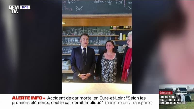 Aisne: la visite surprise d'Emmanuel Macron dans un café d'Hirson