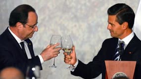 François Hollande et le président mexicain Enrique Pena Nieto à Mexico jeudi soir