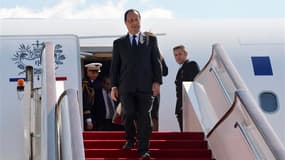 François Hollande a entamé jeudi une visite d'Etat en Chine dont le but est de poser en deux jours, une durée parfois jugée trop courte, les bases d'un rééquilibrage des échanges avec un pays qui pèse 40% du déficit commercial français. /Photo prise le 25