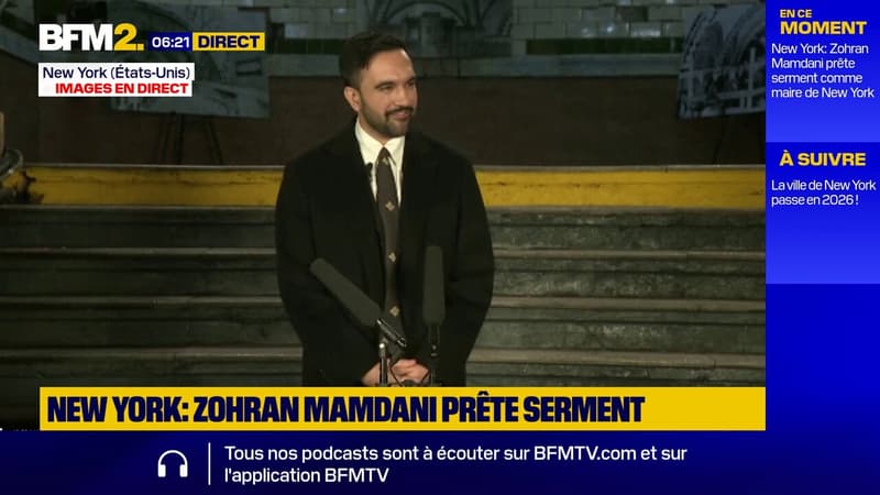 "C’est véritablement l’honneur et le privilège d’une vie", déclare le nouveau maire de New York Zohran Mamdani