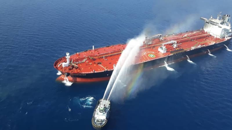 Image fournie par l'agence de presse iranienne de l'opération de secours du pétrolier norvégien attaqué