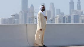 Le souverain de Dubaï, Mohammed ben Rached al-Maktoum, le 26 février 2021 lors d'une manifestation sportive dans l'émirat