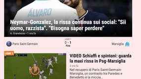 PSG-OM sur la une du site de la Gazzetta