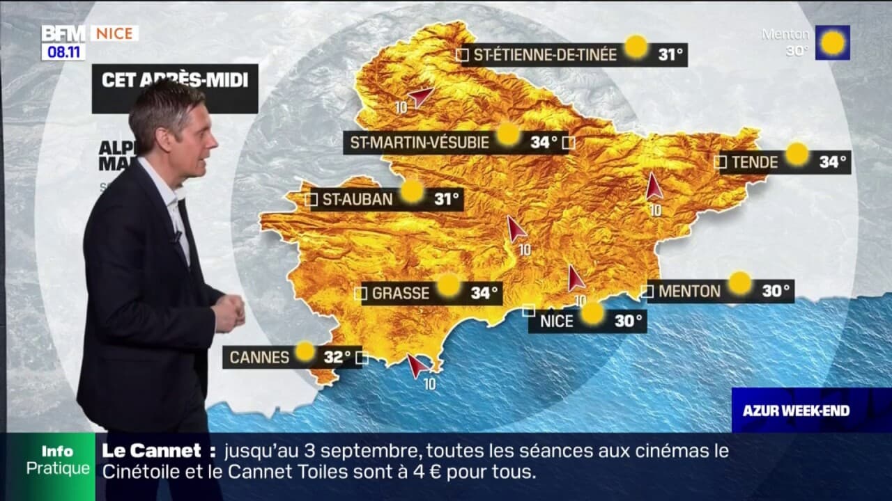 Météo Côte d'Azur journée ensoleillée, des températures très élevées