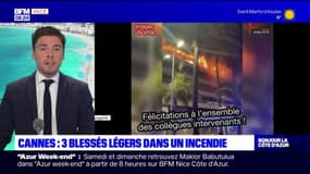 Cannes: 3 blessés légers dans un incendie