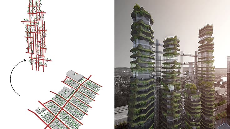 Le cabinet MAD livre un projet de tours futuristes et écologiques à LA