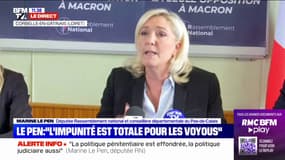 Marine Le Pen: "Les soignants, les médecins tirent la sonnette d'alarme(...) mais Monsieur Macron fait le minimum"