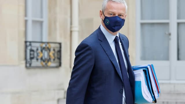 Le ministre de l'Économie Bruno Le Maire à la sortie de l'Elysée, le 23 juin 2021 à Paris
