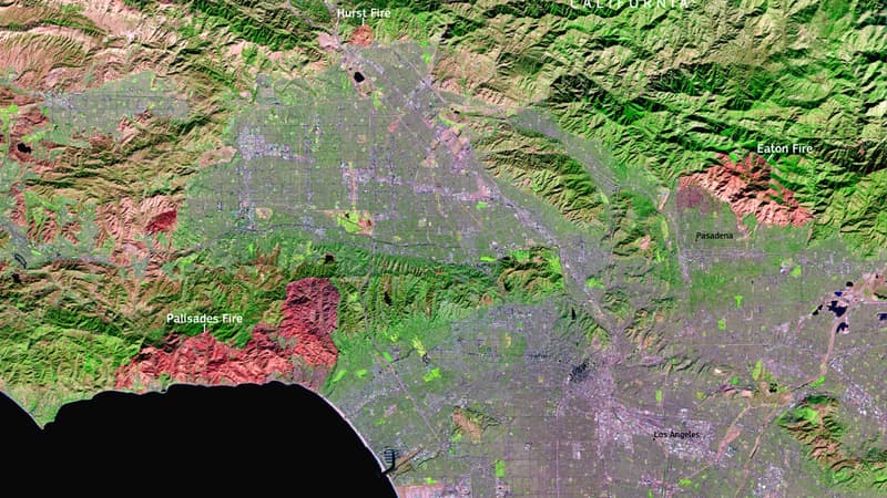 Incendies à Los Angeles: cette image satellite montre l'étendue des feux qui ravagent la Californie