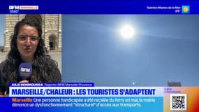 Casquette, crème solaire... Les touristes s'adaptent pour faire face aux fortes chaleurs à Marseille