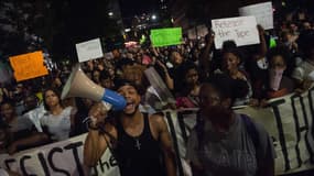 Manifestation à Charlotte, en Caroline du Nord, le 23 septembre 2016, après la mort de Keith Lamont Scott.