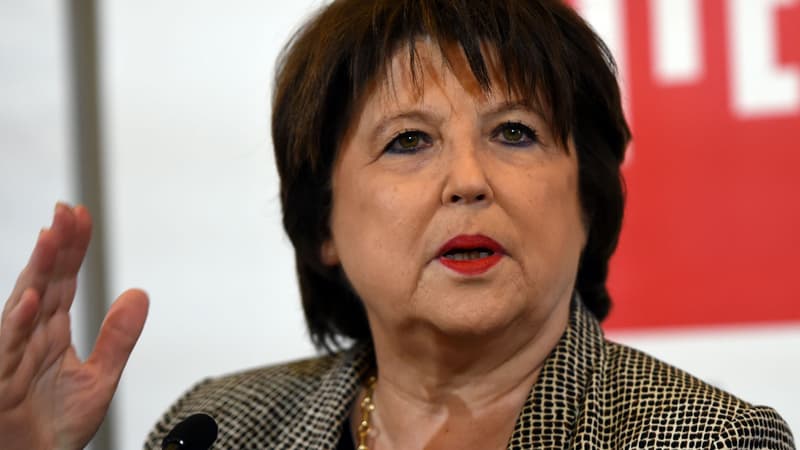 Martine Aubry lors d'une conférence de presse le 3 mars 2017 à Lille