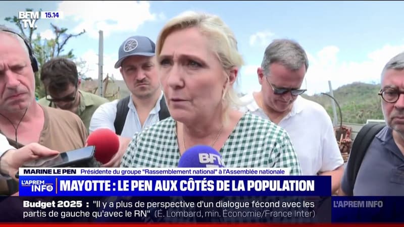 Marine Le Pen est en déplacement à Mayotte pour rencontrer la population touchée par le cyclone Chido