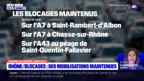 Colère des agriculteurs: certains des blocages ont été levés dans le Rhône