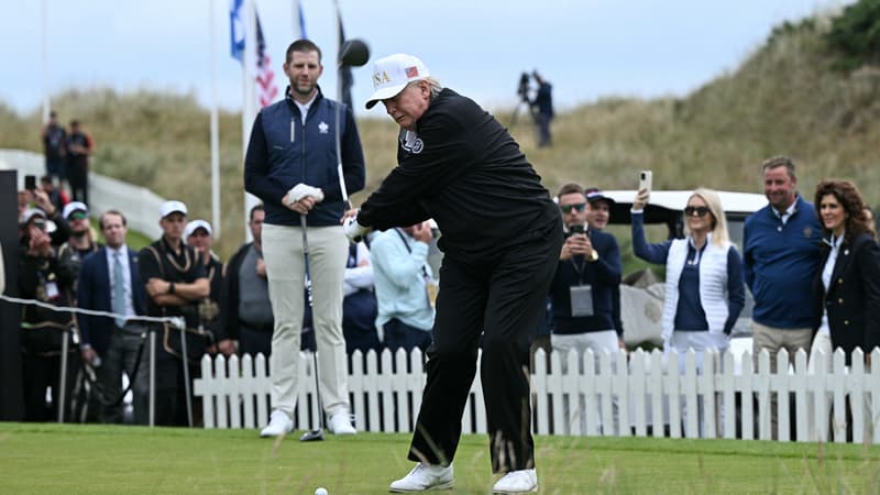 Lors de l'inauguration d'un parcours de golf en Écosse, Donald Trump assure qu'il va 