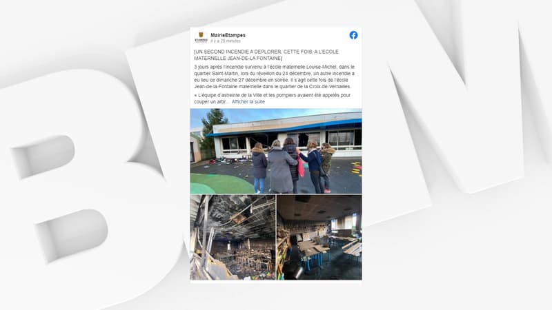Étampes: une deuxième école touchée par un incendie en moins d'une semaine