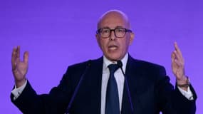 Eric Ciotti, candidat à la présidence des Républicains, lors d'un grand oral au siège du parti, le 26 novembre 2022 à Paris