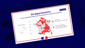 La carte des départements concernés par les mesures de couvre-feu