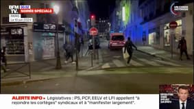 Paris: des véhicules de police pris pour cible en marge du rassemblement des partis de gauche
