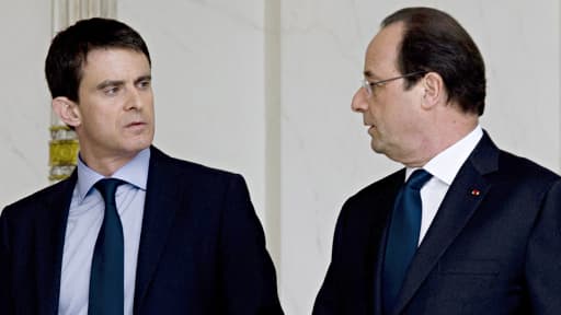 Manuel Valls et François Hollande, le 4 avril 2014.